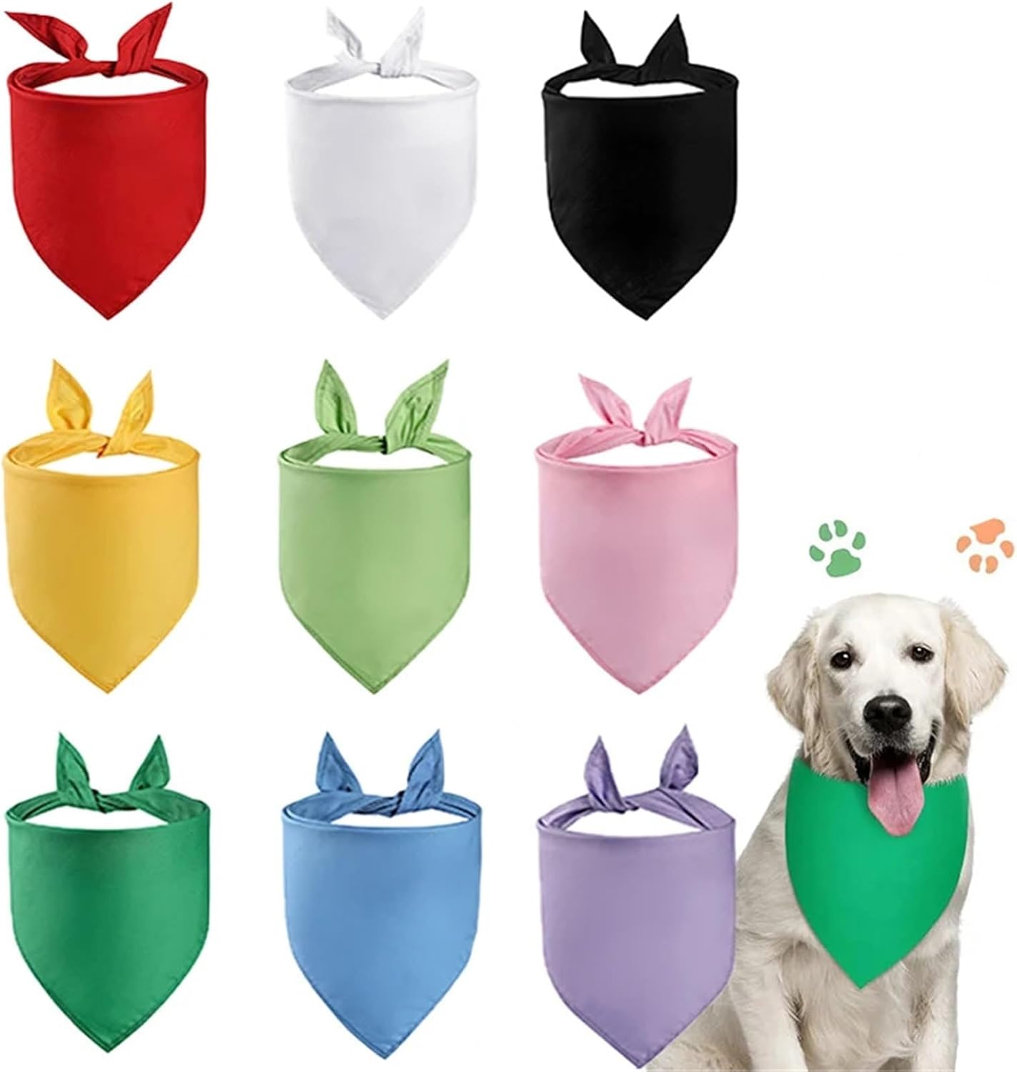 Dog Bandanas 5PCS Dog Triangle Bandanas Adjustable Puppy Soft Cotton Bibs Scarf Cat Neckerchief Yorkie Saliva Towel(5,Sliver)