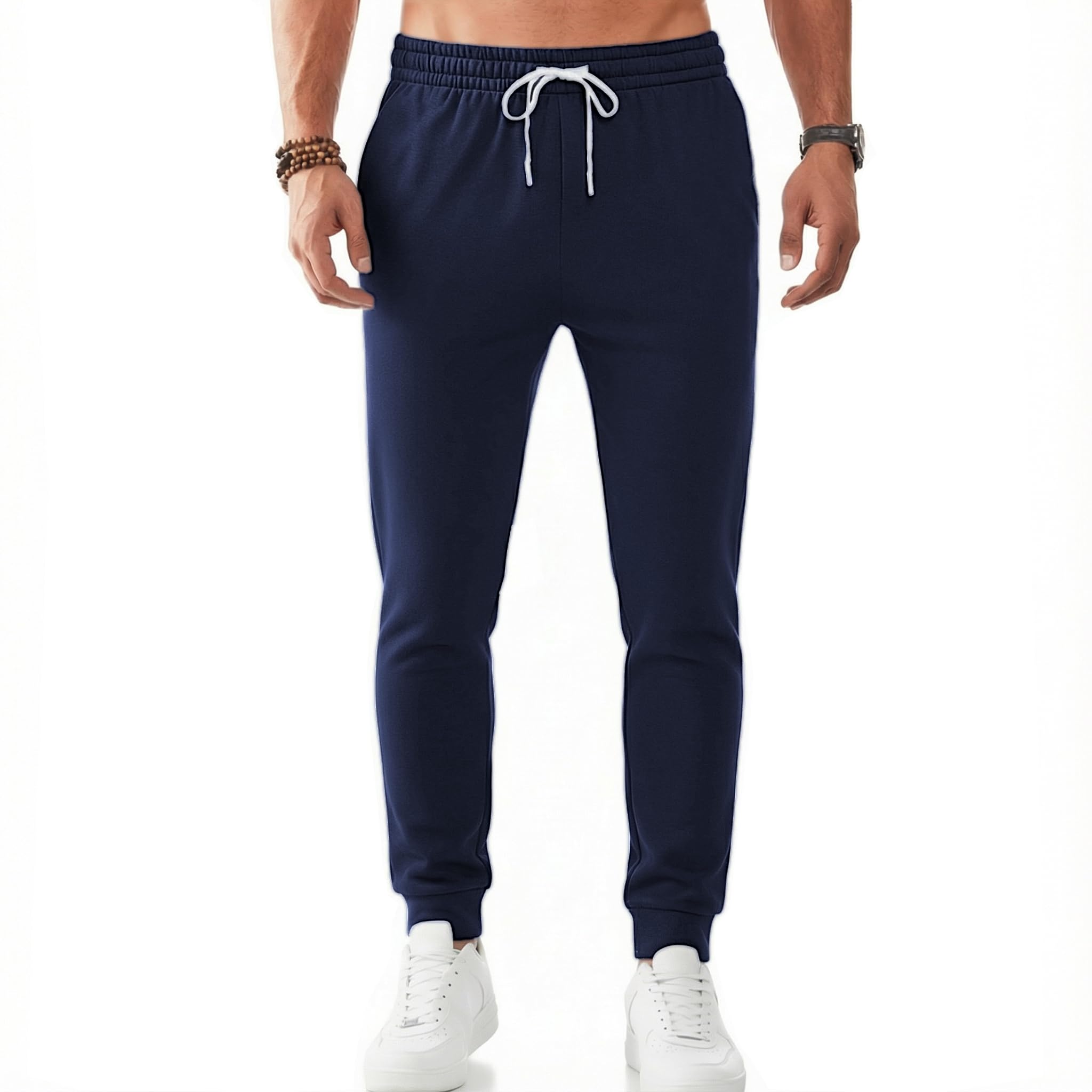 PINSPARK Jogginghose Herren Baumwolle Tapered Trainingshose Sporthose Lang Kletterhose Atmungsaktiv Klassische Sweathose mit Taschen Laufen Fitness Yoga Sweatpants