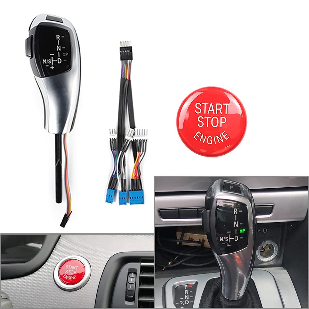 SIKUAI Kit de actualización de pomo de cambio de marchas automático Linterna eléctrico para coche, pomo de cambio automático para Serie 3 E46 E36, Serie 5 E39 E60 E61 Serie 7 E38, Plat