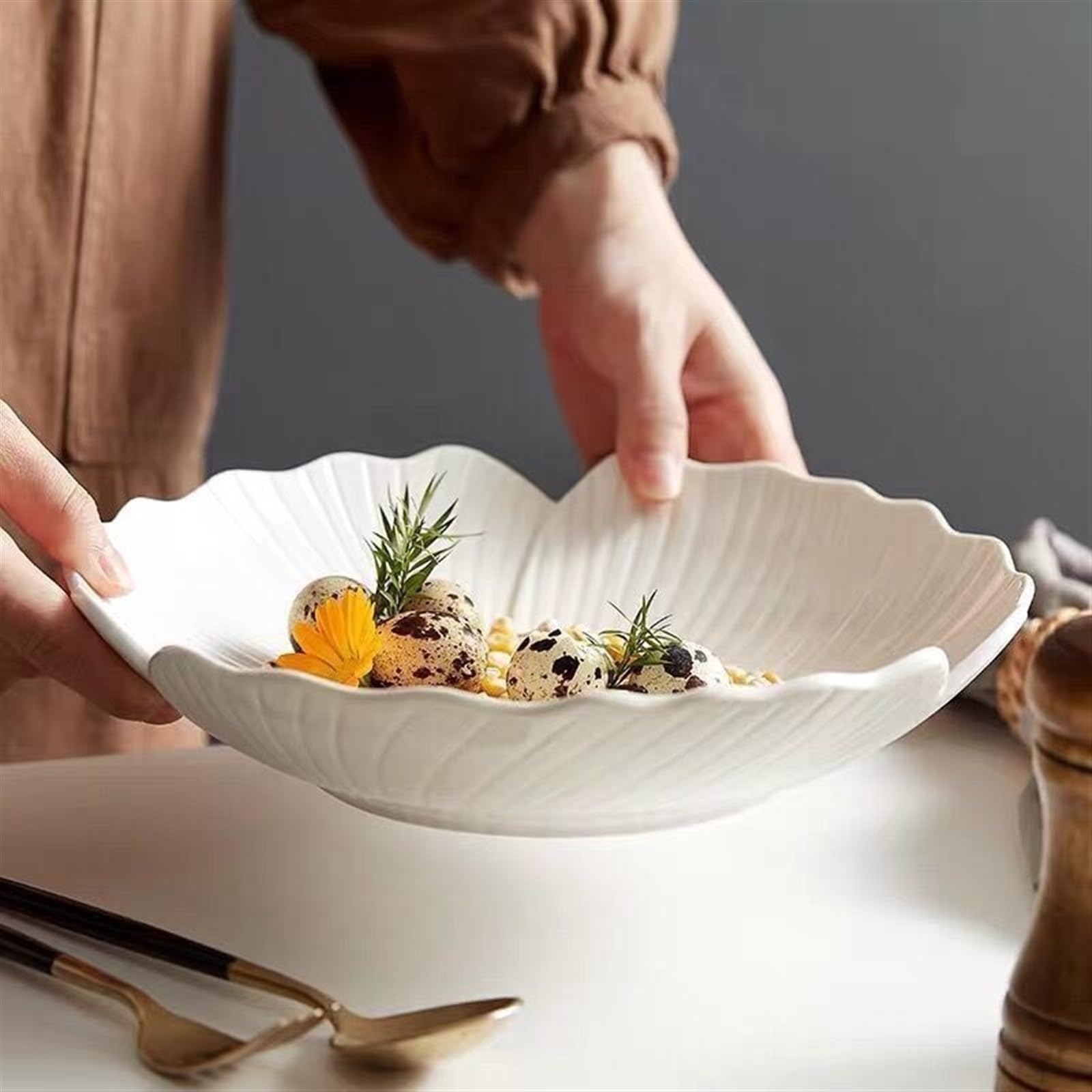 zastawa stołowa Ceramiczny talerz obiadowy Domowy talerz do zupy Codzienny talerz owoców Piękny talerz deserowy Praktyczny Nadaje się do kuchni w restauracji hotelowej zestaw zastawy stołowej