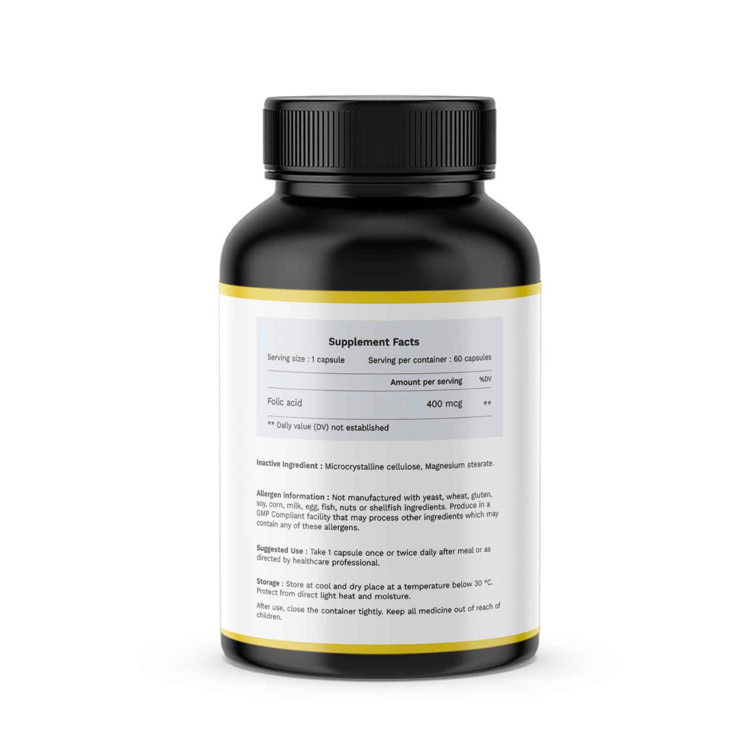 HEALPURE NUTRACEUTICAL Folic Acid 400 mcg - 60 Capsules (Pack of 2) 1
