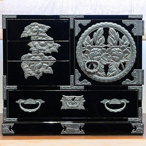 仙台箪笥 片開小箪笥 黒呂漆塗り KM-3KD 欅産業 たんす 家具 収納 インテリア