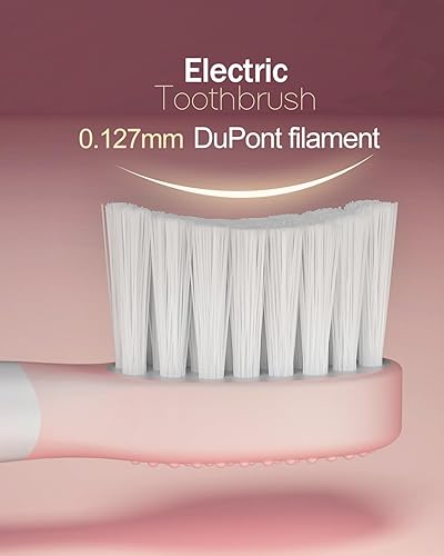 Miniatura 7 de AJELU Cepillo de dientes eléctrico sónico para niños a partir de 3 años, IPX7 impermeable, 3 modos inteligentes con memoria, incluye 8 cabezales de