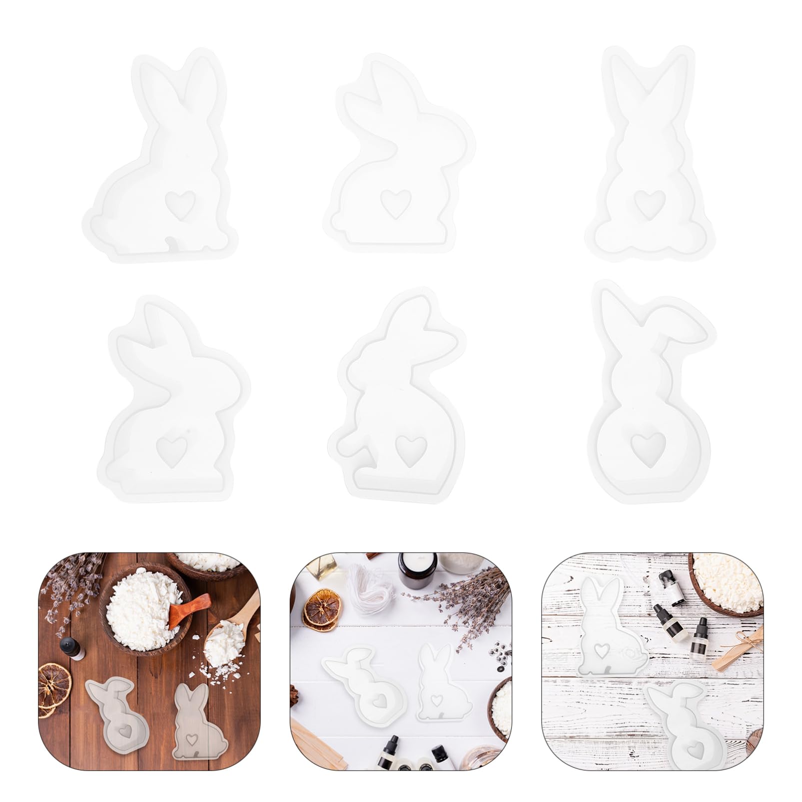 Operitacx 18piezas Molde De Silicona Para Velas De Conejo Para Decoración De Pascua Velas Aromáticas y Manualidades Casa