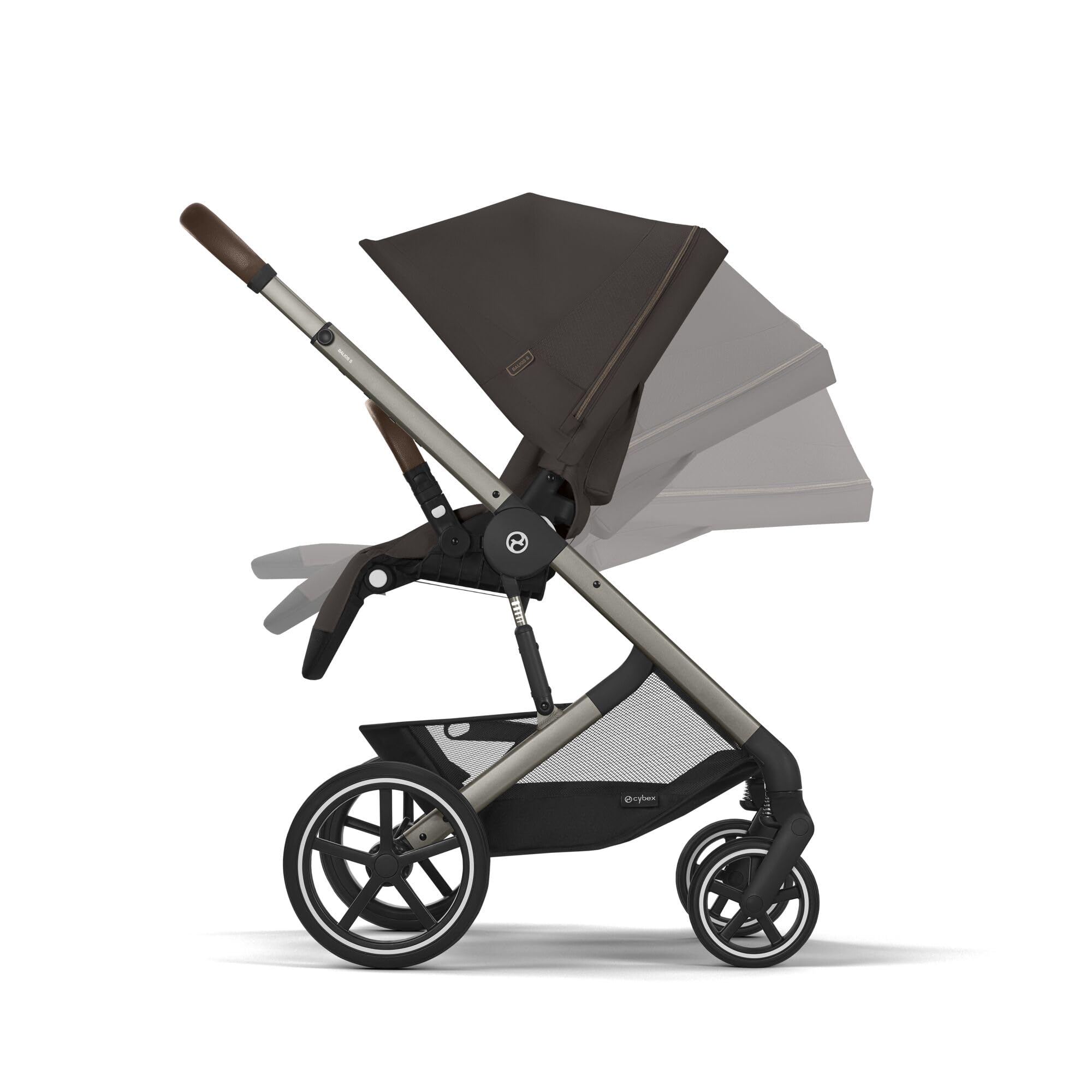 CYBEX Gold Balios S Lux Passeggino, Posizione Reclinabile Ergonomica, Sistema di Cintura con Una Sola Mano, Dalla Nascita Fino a 22 Kg (Circa 4 Anni), Chocolate Brown