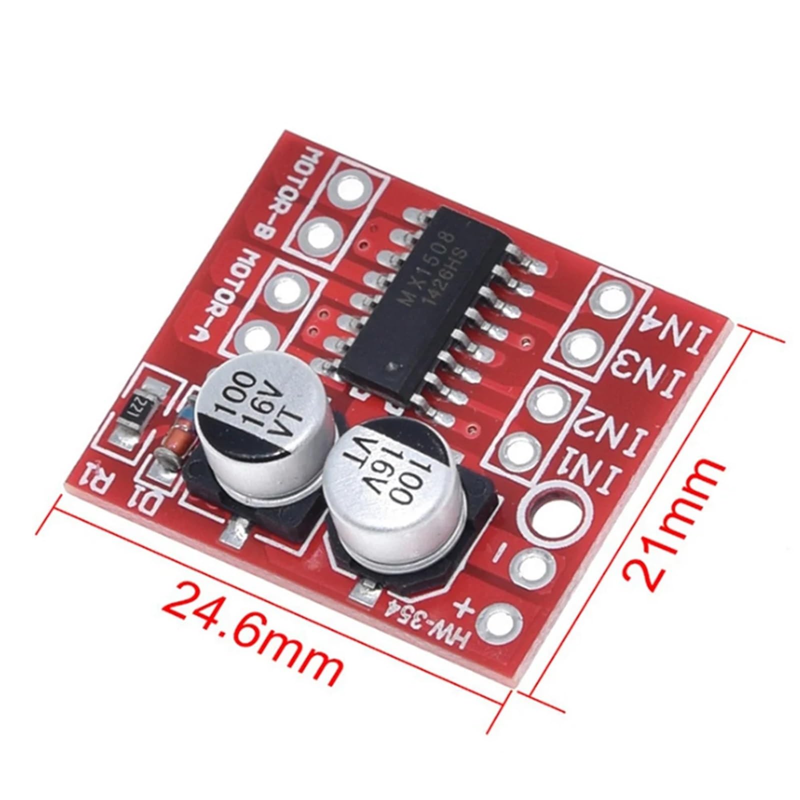 Módulo de controlador de motor de CC de 5 piezas L298N 1.5A 2 vías MX1508 PWM Módulo de motor paso a paso de puente H dual de velocidad