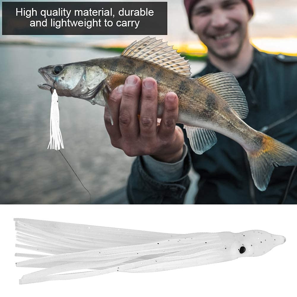 Alomejor 10Pz/Borsa Richiamo di Pesca in Gomma Mini-Size Calamari Forma Polpo Esca per Attrezzi da Pesca All'aperto