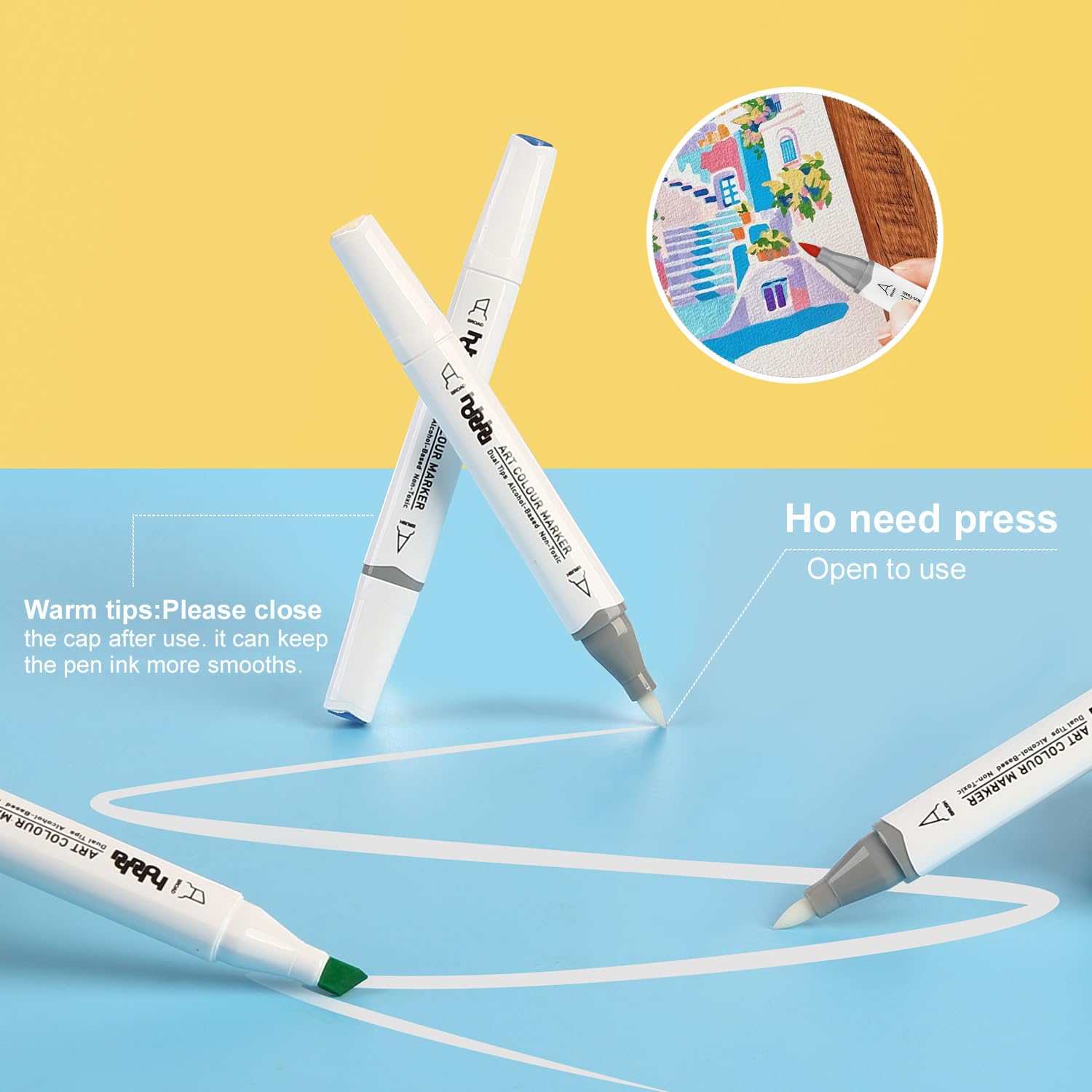 hhhouu 88 Colori Pennarelli, Pennarelli da Disegno Doppia Punta (Pennello e Punta Chisel) per Pennarelli per Artisti Adulti Colorazione e Illustrazione schizzi, calligrafia, disegno HO-MK88