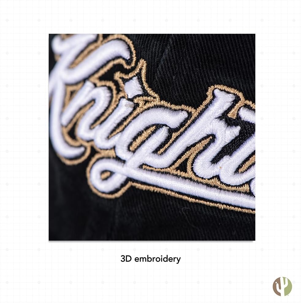 Desert Cactus University of Central Florida Baseball Hat Knights UCF Brimmed Embroidered Hats Cap Adjustable Cloth Strap Adult (Style A) Black - Image 5