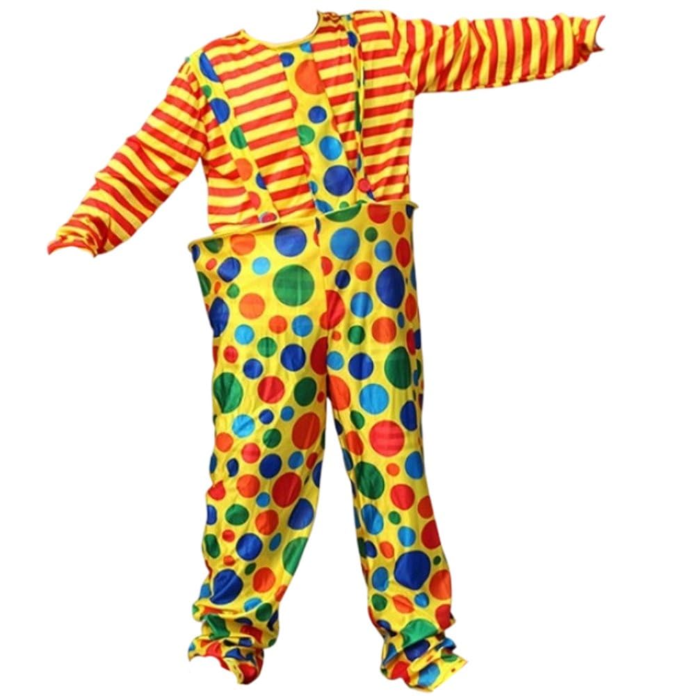 Fituenly Adult Funny Clown Costume Rainbow, Joker Fancy Dress Outfit for Men Women, Hen Do Night Party, Circus Magician Performance Halloween