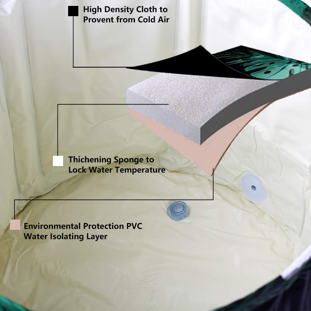 Bañera plegable portátil para remojar, respetuosa con el medio ambiente, para ducha.