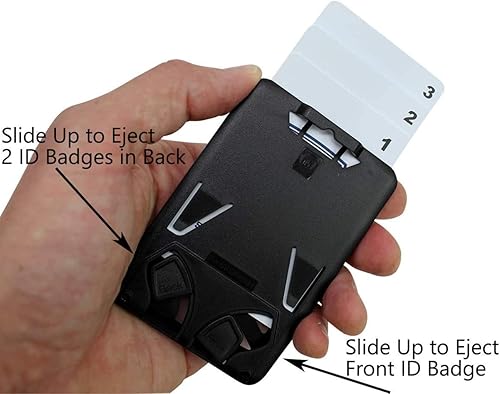 Miniatura 10 de Specialist ID - Paquete de 20 portatarjetas para 3 tarjetas de hasta tres insignias I'D, estuche vertical rígido de plástico duro resistente para