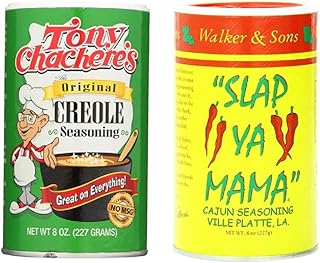 Cajun Creole No MSG Seasoning Bundle - 1 Each of Tony Chachere's Original Creole Seasoning 8 Ounces (227 g) and Slap Ya Mama Cajun Seasoning 8 Ounces (227 g)