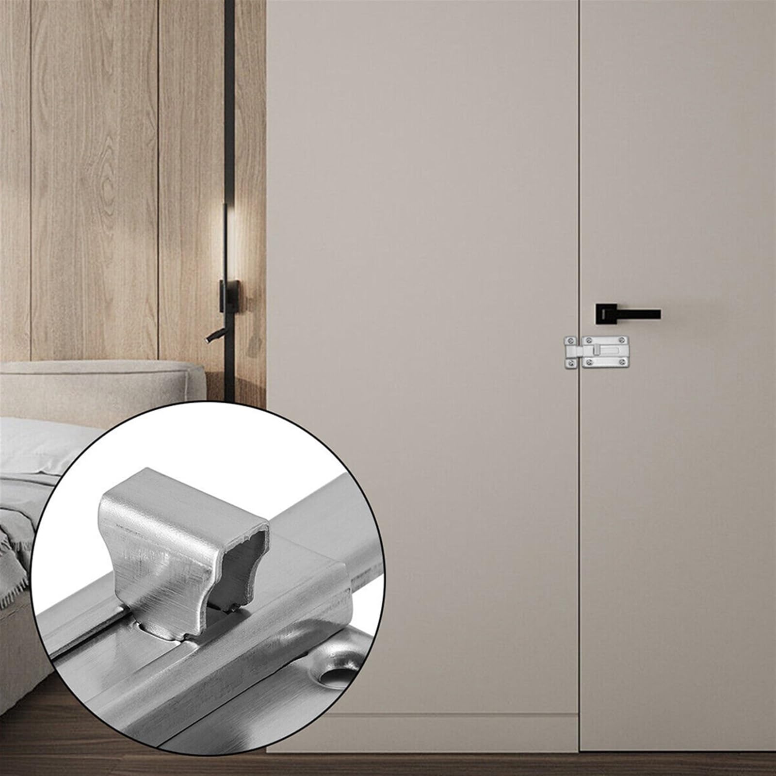 Targette de Porte 2Pcs Door Bolt Stainless Steel Security Slide Latch Lock Rust Proof For(3inch)
