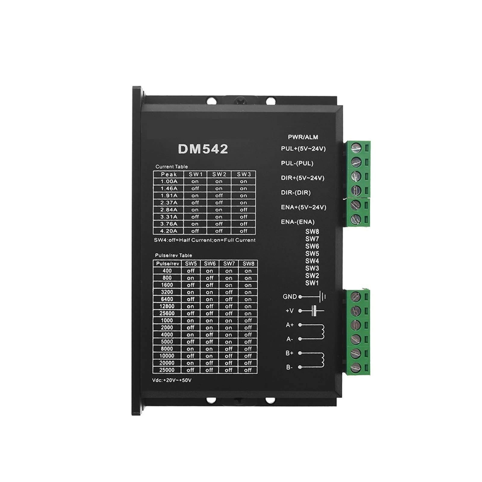 DM542. Driver del Motore Passo-Passo Digitale 2 DHASE 4.2A for 42 57 86 Motore Passo-Passo NEMA17 / 23/34 Il Controller può sostituire TB6600 DM556.(3pcs)