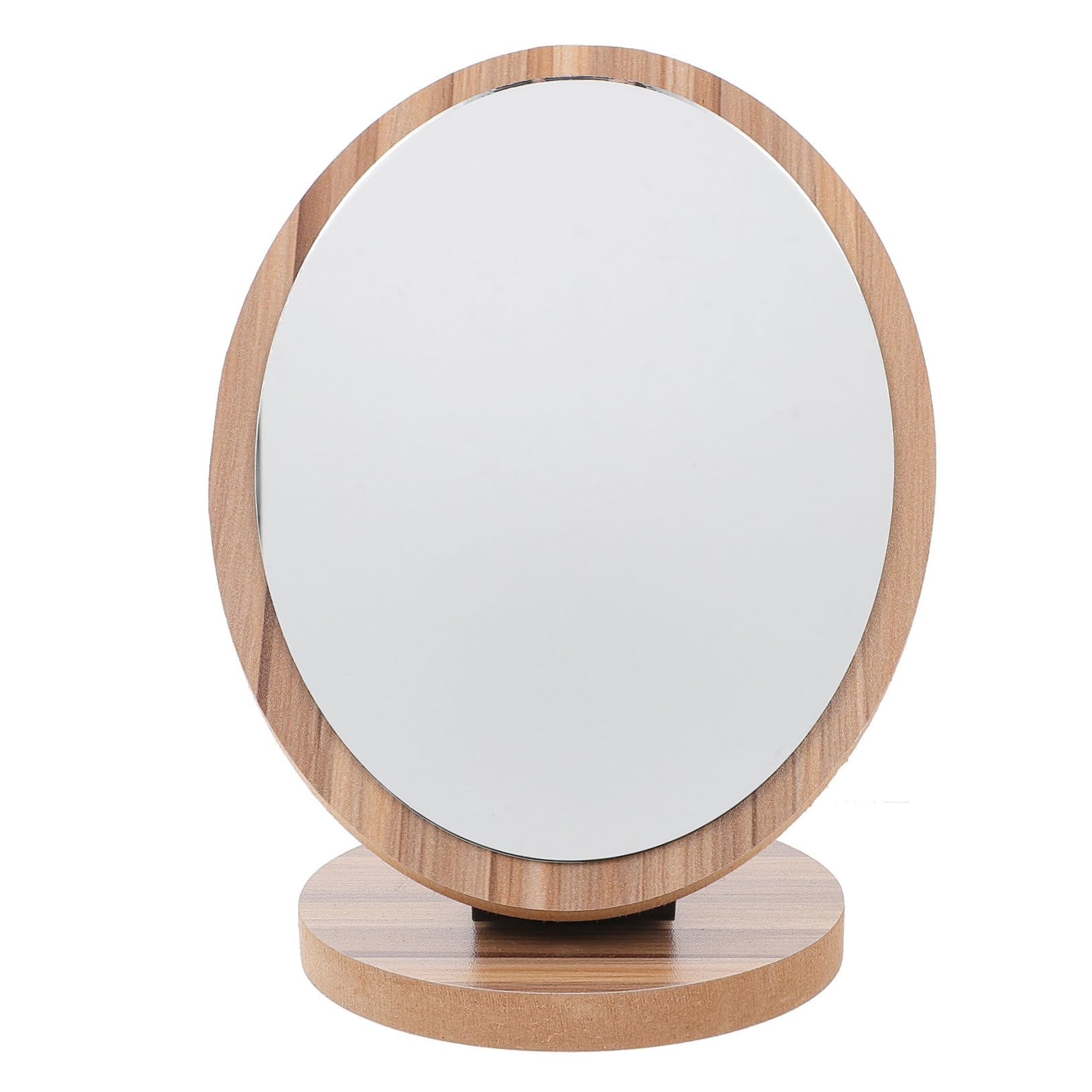Mikinona 1Pc Portable Makeup Mirror Elegant Wooden Design Movable Desktop Makeup Mirror for Tabletop Bathroom and Bedroom for Daily Use and