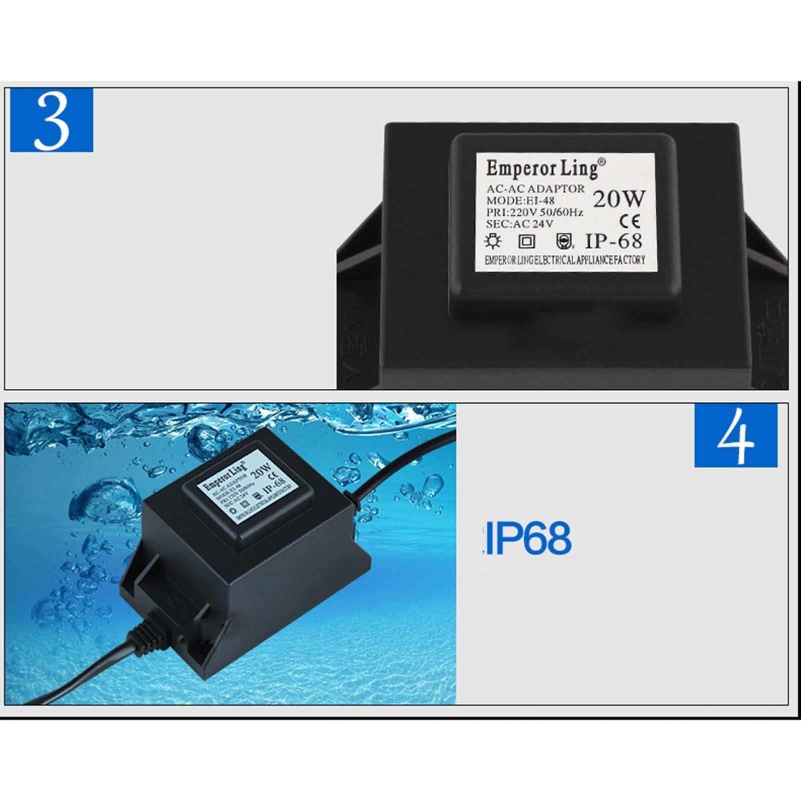 Convertitore di Alimentazione per luci subacquee per laghetti per Piscine, Pompe per Acqua, faretti per Esterni (120 W 24 V)
