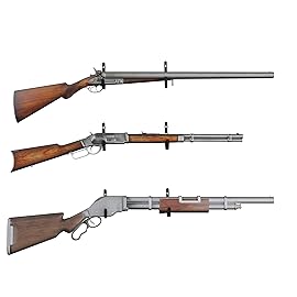 HEKAGURA Metal Gun Rack Storage Rifles Shotgun Hooks Wall Mount Hangers for Any Rifles Shotguns Archery Bow with Soft Padding and Heavy Duty Steel (Black 3pair)