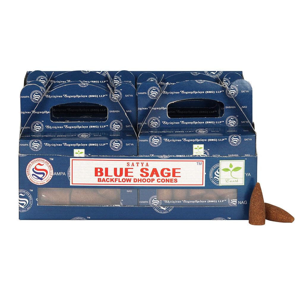 Satya Blue Box Of 6 Sage Backflow Dhoop Cones By
