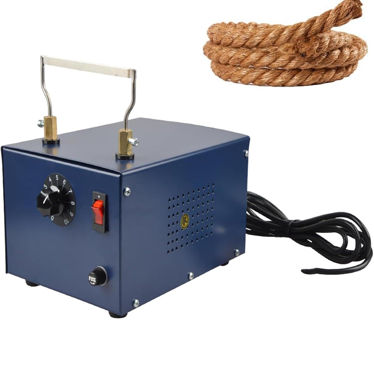 Elektryczne narzędzie do cięcia strun, podgrzewacz 250 W z regulowaną temperaturą, długość ostrza 125 mm, do plecionych pasków i pasów.