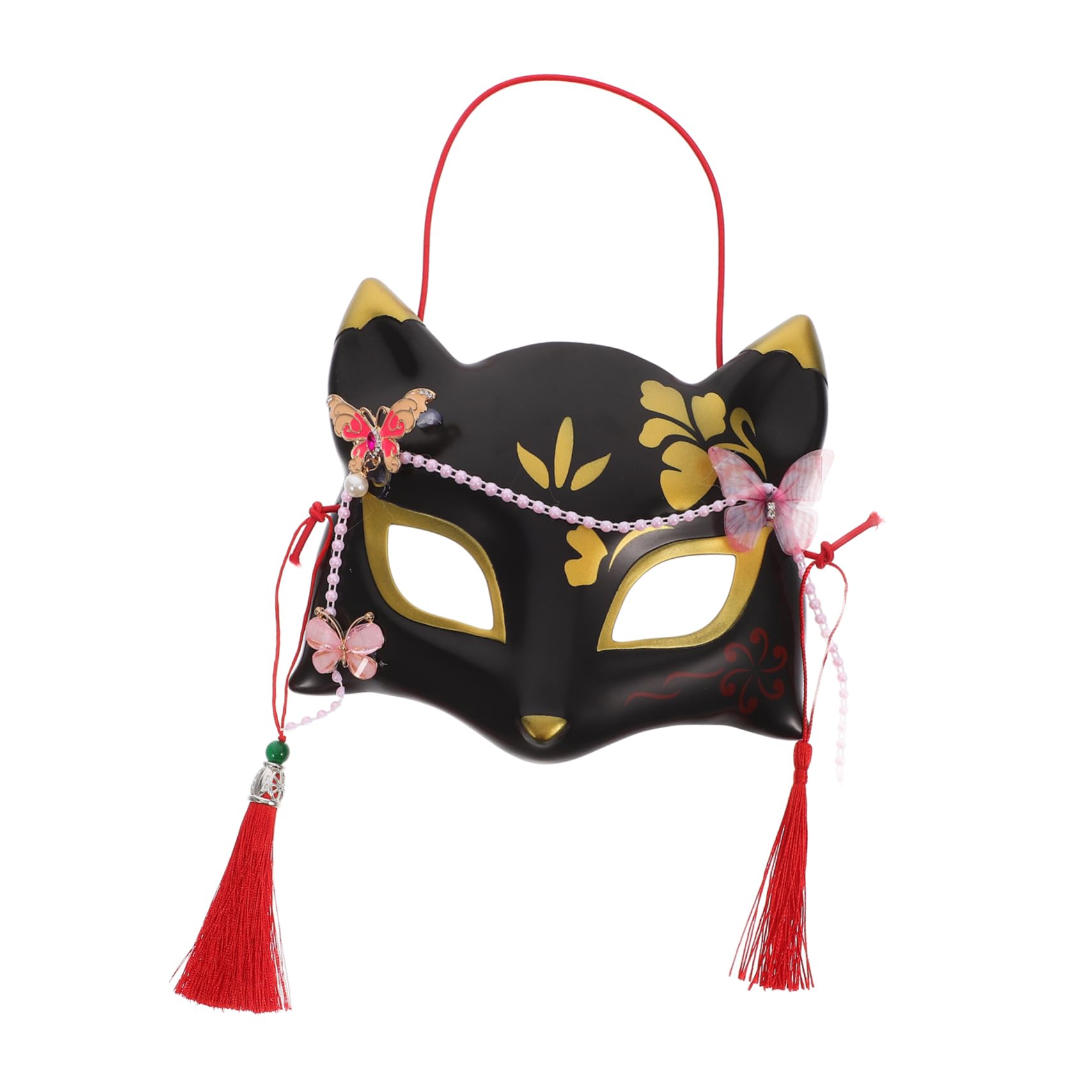 VALICLUD Half Mask Japanese Style Costume Mask Creative Prop for Halloween Cosplay Parties Delicate Design for Adults Boys and Girls for Masquerade Role-playing Festivals