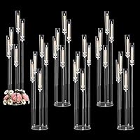 Vista 10 de Centros de mesa acrílicos de 5 brazos para bodas, candelabros de piso con pantalla extraíble para fiesta de Navidad, chimenea, día de San Valentín