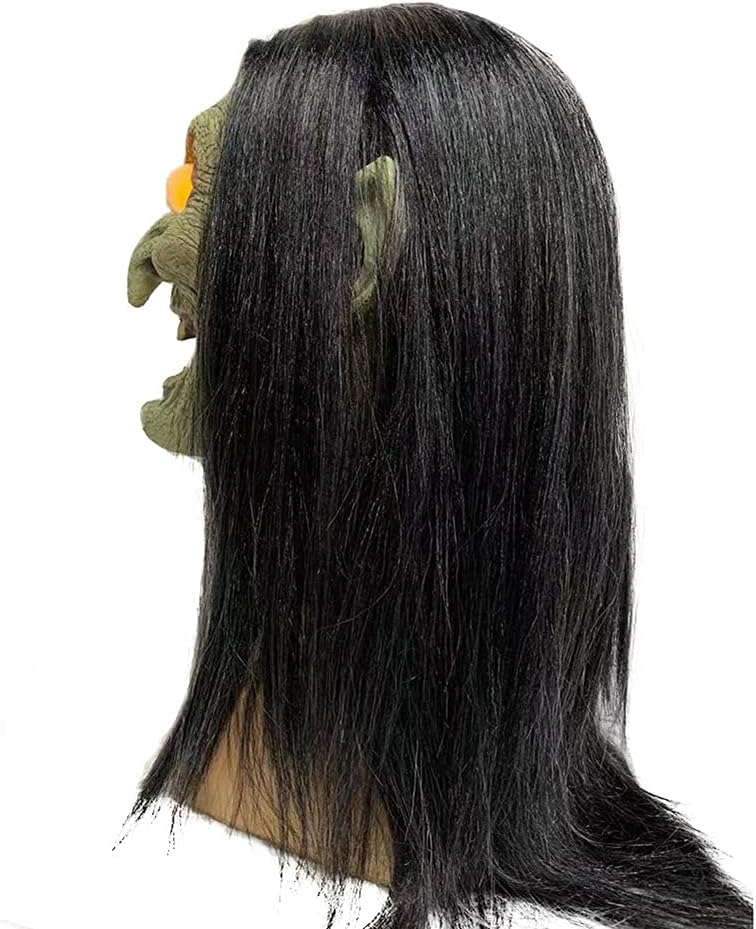 Witch Masks, Old Witch Headgear Latex Mask ,Glow