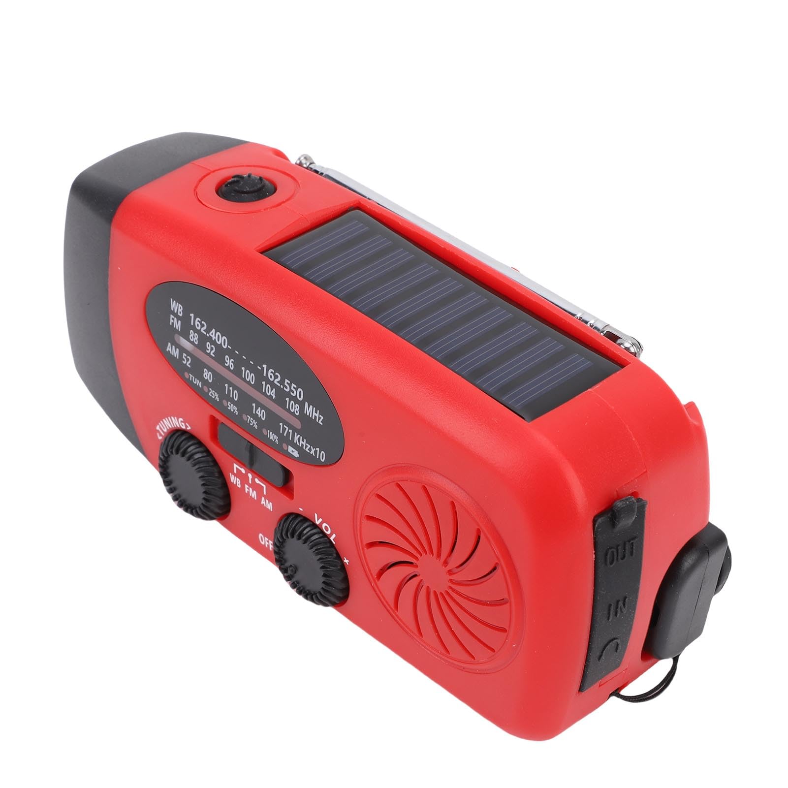 Radio météo à manivelle d'urgence AM FM NOAA Radio à manivelle Solaire avec Lampe de Poche LED Fonction SOS 6000 mAh (6000mah)