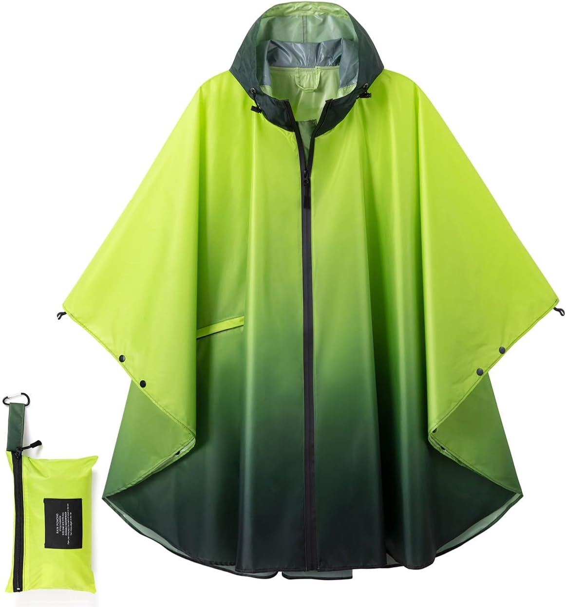 Fashion Hooded Rain Poncho Waterproof Raincoat Jacket with pocket for Women/Men/Adult