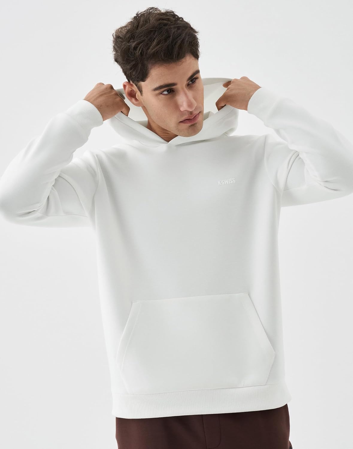 K-Swiss Men's Tennis Print Hoodie - Long Sleeve Pullover Hooded Sweatshirts with Kangaroo Pockets