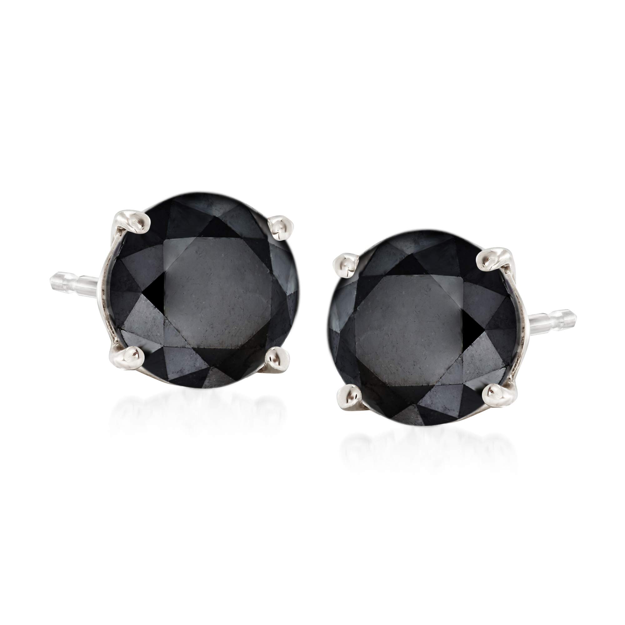 Ross-Simons2.00 ct. t.w. Black Diamond Stud Earrings in 14kt White Gold