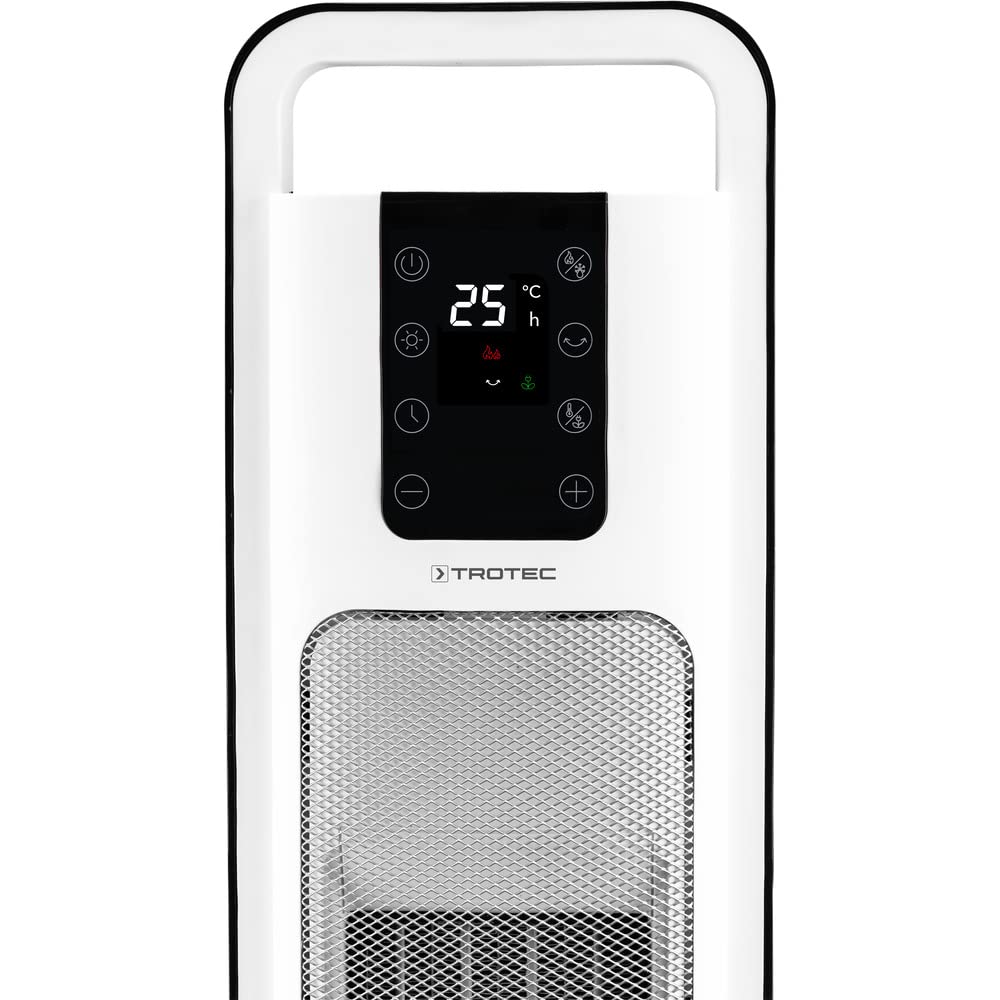 TROTEC Termoventilatore ceramico TFC 21 E - potenza termica 1300 W / 2000 W - riscaldamento con termostato, superficie ambiente da 24 m² a 60 m³, funzione oscillazione 80°