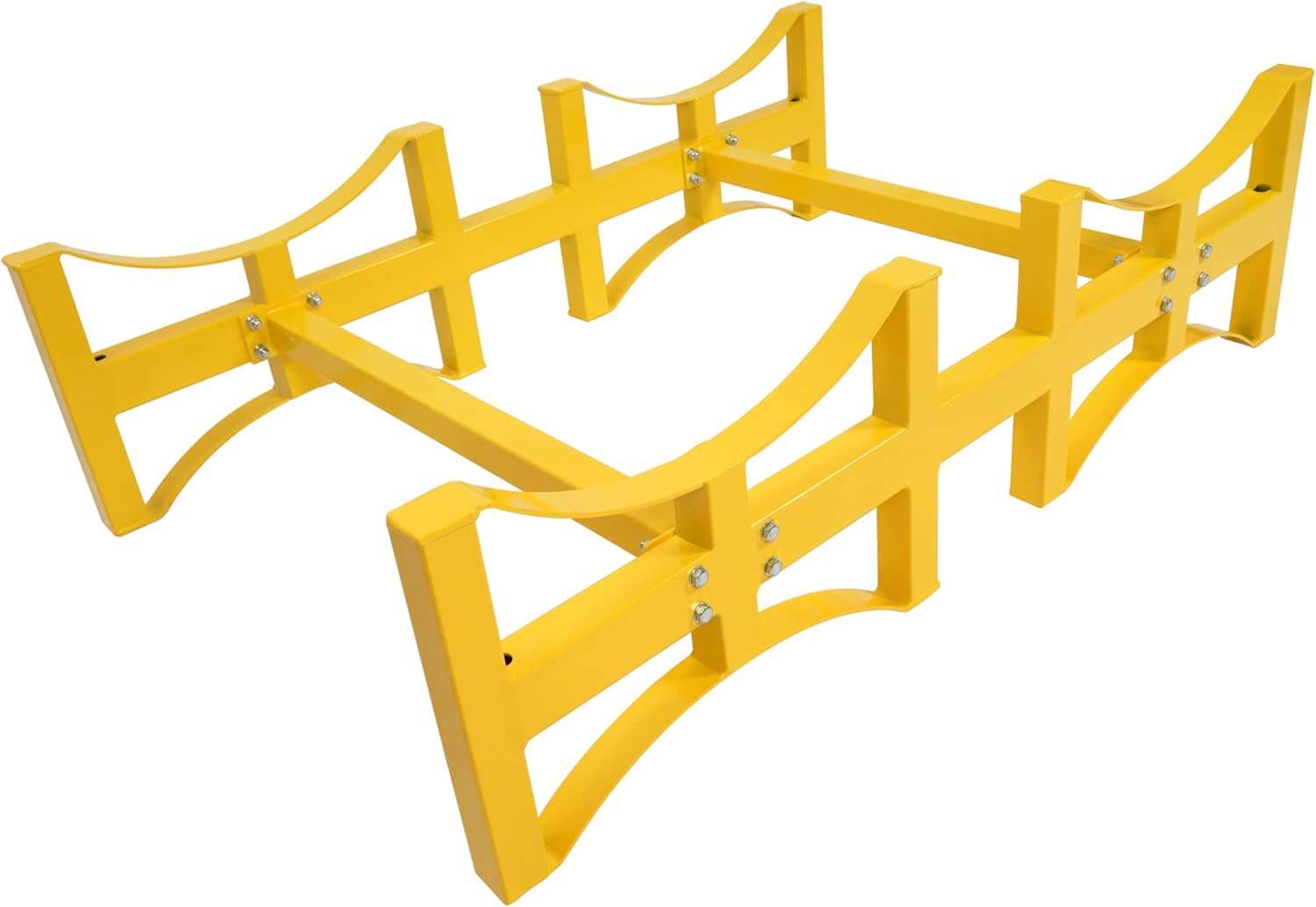 HECASA Stackable Oil Barrel Bracket 55 Gallon Oil Drums Rack Heavy Duty Barrel Rack Steel Powder Coated Yellow 1600 Lbs Capacity for 2 Drums