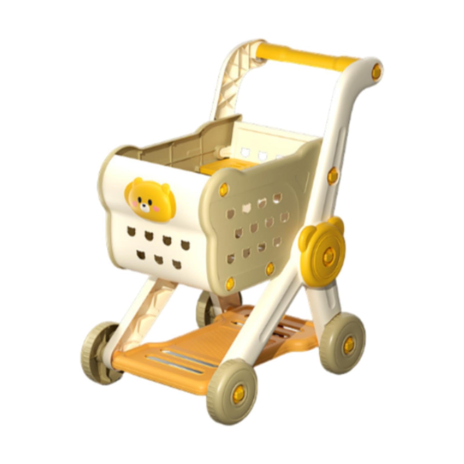 Generic Set di Gioco con Carrello Della Spesa per Bambini, Giocattolo Creativo, Carrello Della Spesa, Mano Giocattolo Da Supermercato per, giallo, Taglia unica