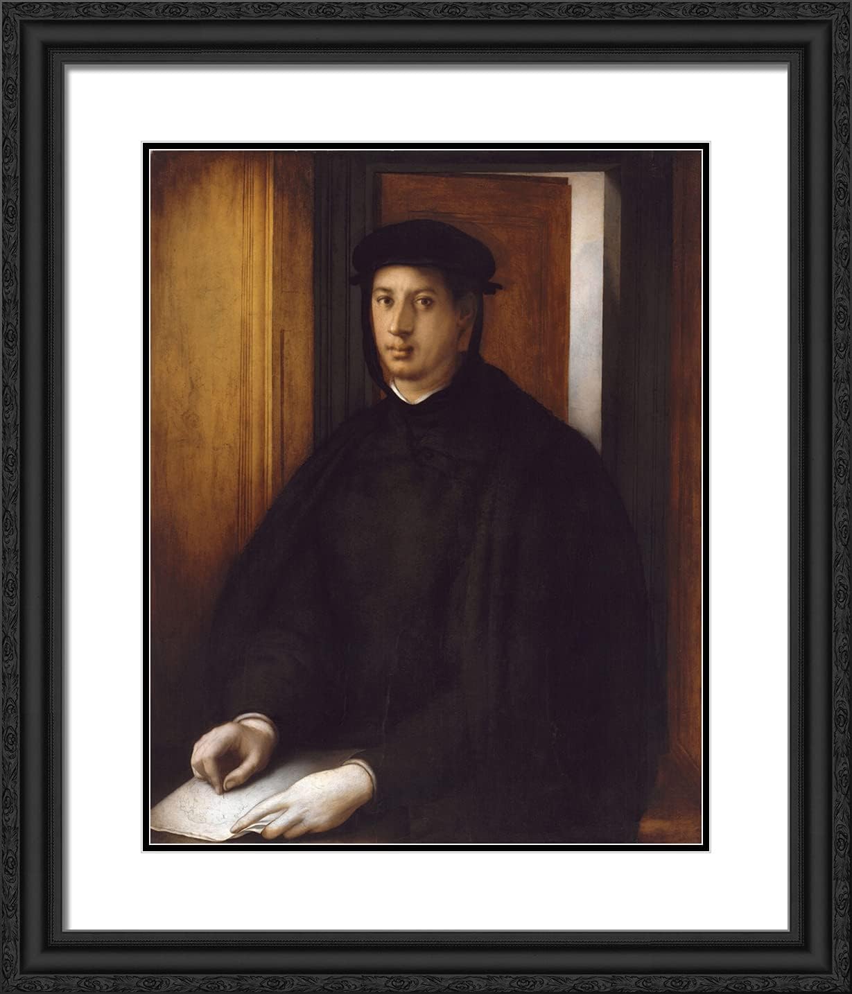ArtDirect Pontormo, Jacopo 20x23 Gold Ornate Framed Art Print with Double Matting Titled: Child of the Pope