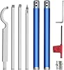 Carbide Lathe Tools for Woodturning, Wood Lathe Tools Set with Removable Handle, Adjustable Connector including Swan Neck Hollower, Rougher, FinisherAlloy Tool Set Blue