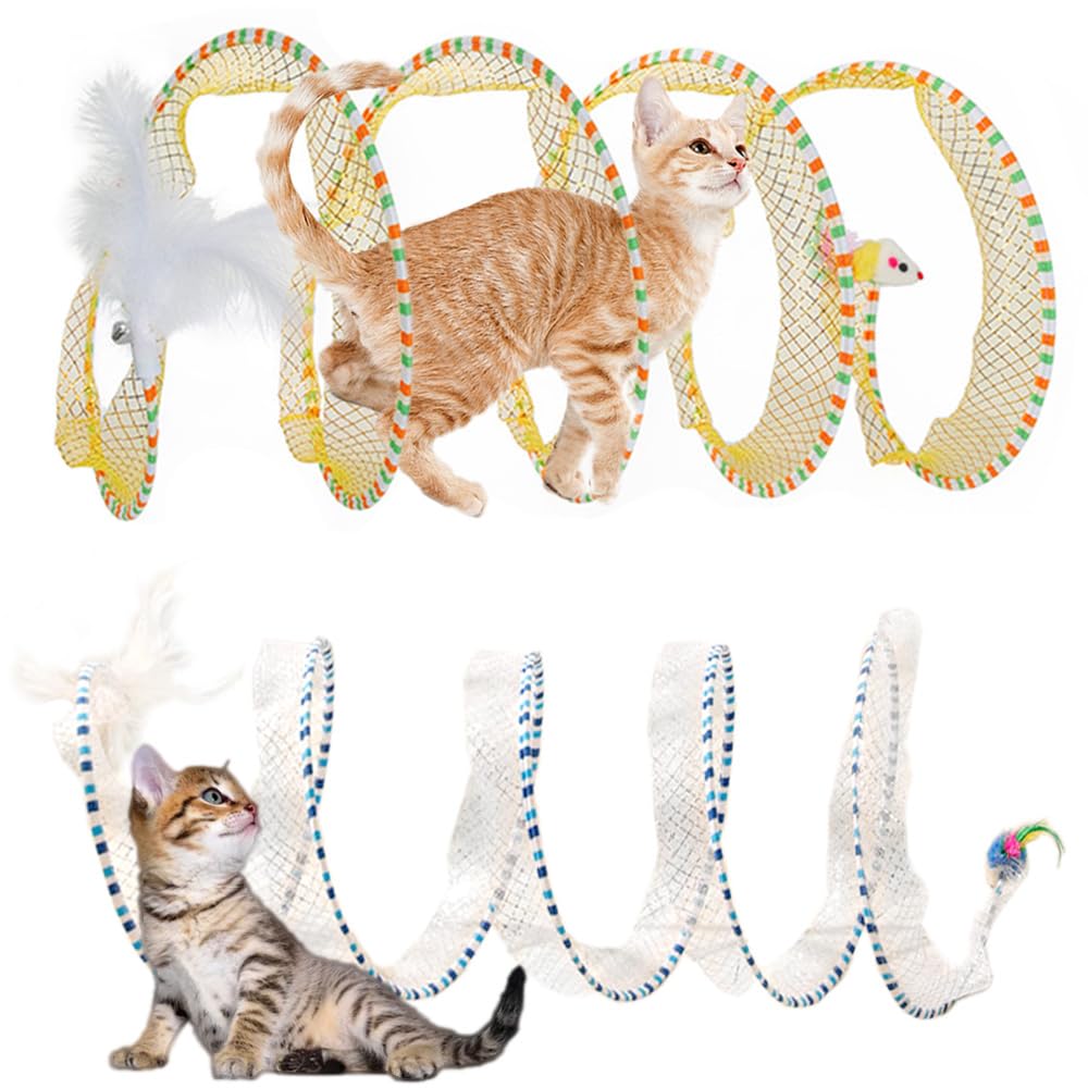 Tunnel a spirale pieghevole per gatti da interno