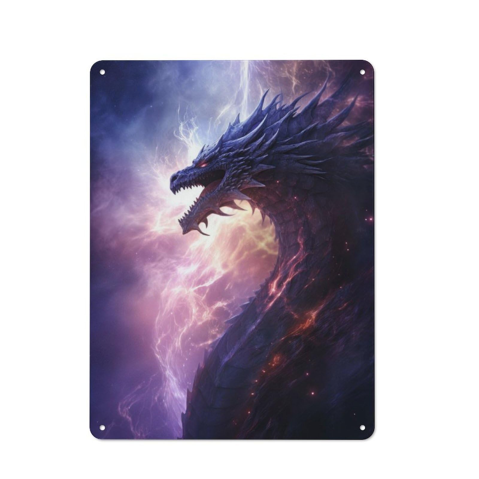 Junmoney Cosmic Star Dragon Vintage Tin Sign 40X30cm With For Home Office Or Studio, For Home Office Decor Fans Refreshing A Room In Autumn