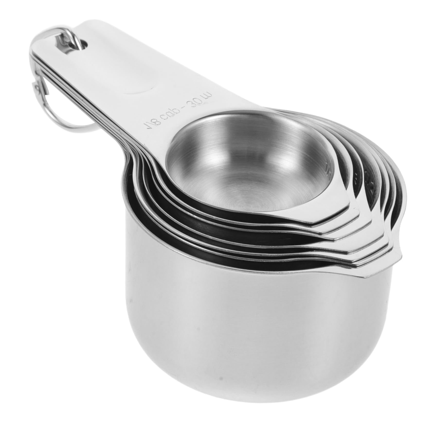 Zerodeko Ensemble de Tasses à Mesurer Finition Élégante et Polyvalente en Acier Inoxydable avec Capacité Précise 30ml à 240ml Cuisine et Pâtisserie