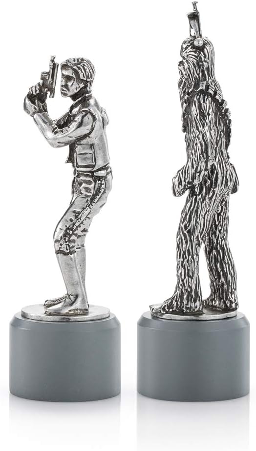 Royal Selangor Hand Finished Star Wars Collection Pewter Han Solo & Chewbacca Bishop Chess Piece Pair Gift