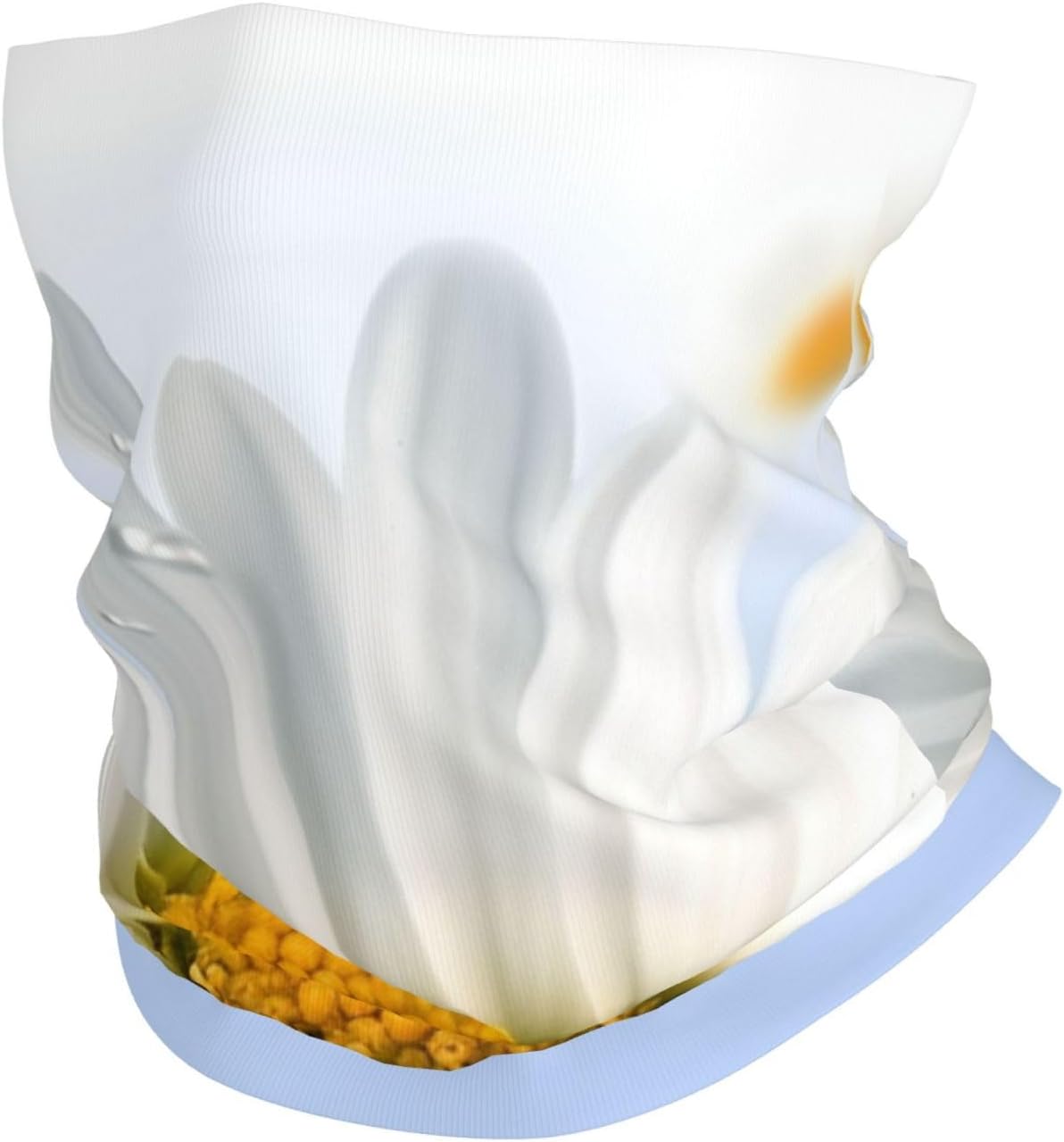 White Daisy Neck Gaiter Summer UV Protection Cooling Face Cover Scarf Breathable Bandana Face Mask for Men Women Sun Wind-proof Balaclava for Skiing Hiking Cycling