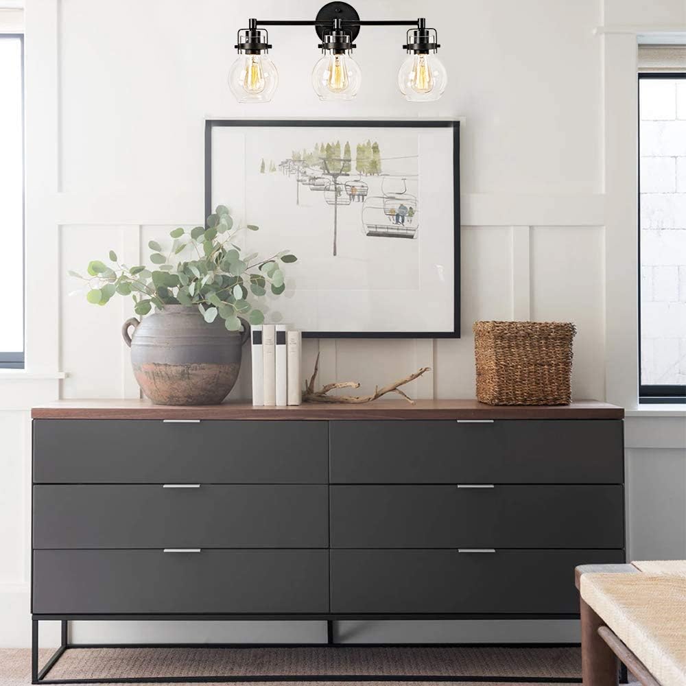 Promo Discount Up To 70% Off MOTINI 3 Light Bathroom Vanity Light Modern Wall Sconce Metal Wall Mount Lamp Fixture with 5 Inches Round Glass Canopy ( Black, ETL ) Flash Deals - 70% OFF MOTINI 3 Light Bathroom Vanity Light Modern Wall Sconce Metal Wall Mount Lamp Fixture with 5 Inches Round Glass Canopy ( Black, ETL )