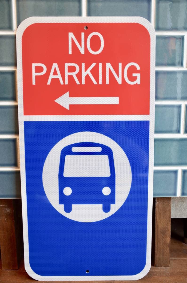 Amazon.co.jp: トラフィックサイン BUS バス NO PARKING リフレクター 
