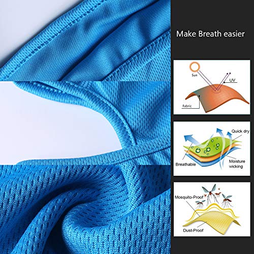 Hikevalley Balaclava Face Mask Adjustable Windproof Uv Protection Hood (Light Blue) #TOP4