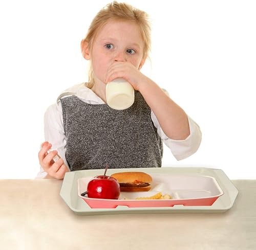 Miniatura 3 de Bandejas de plástico para servir comida rápida para comer, 4 paquetes, blanco roto