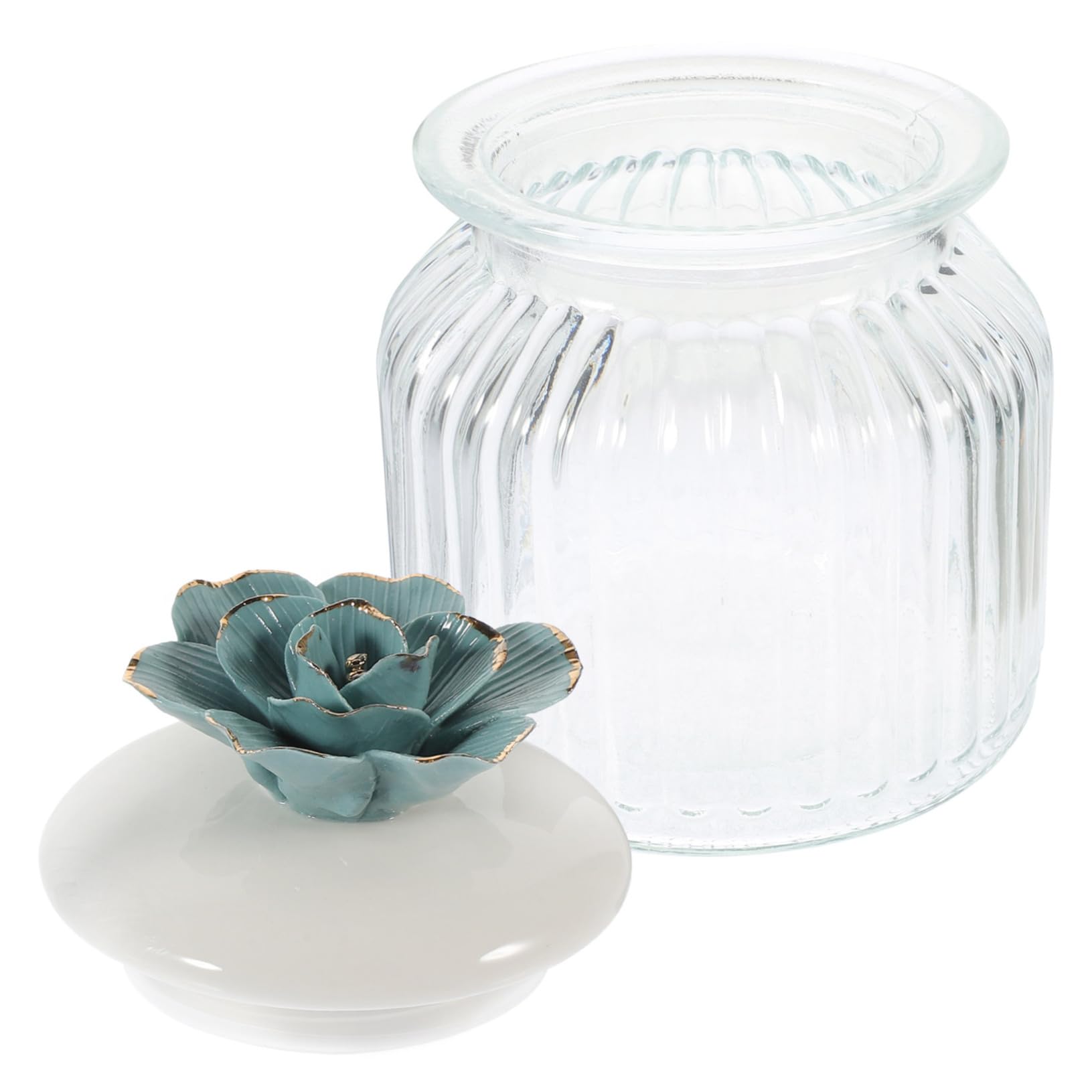 XYIANG Sealed Jar Cereal Jar Spice Jars Loose Tea Jar Sugar Storage Jars Airtight Glass Jars Coffee Bean Container Snack Canister Glass Can Outline in Gold Ceramics Storage Tank