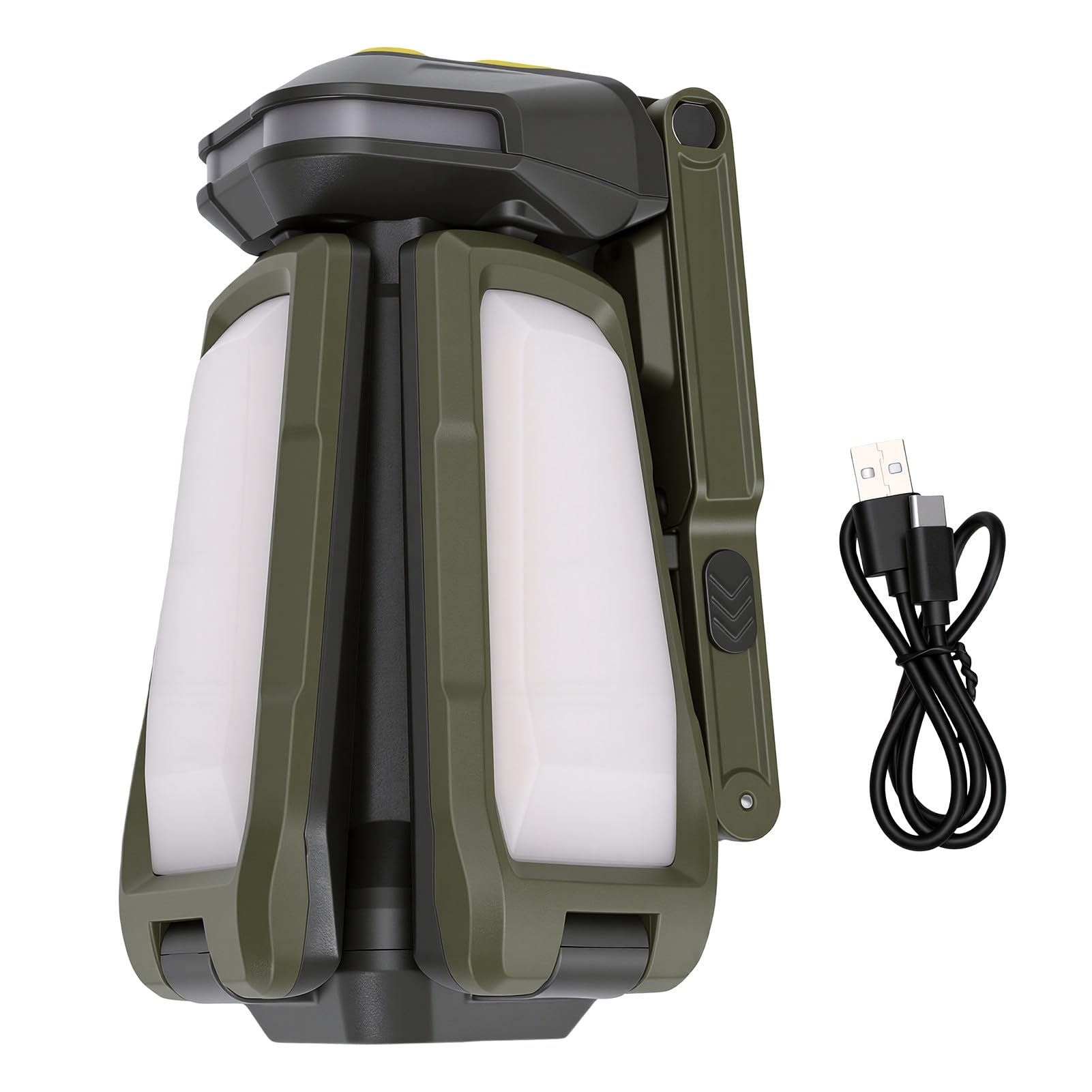 AMONIDA Linterna de Camping LED Recargable 2000 Lm (Linterna de camping | con Cabezal Ajustable con Inclinación de 160° Batería de 4000 MAh Base Magnética Impermeable IP54 para Emergencias de