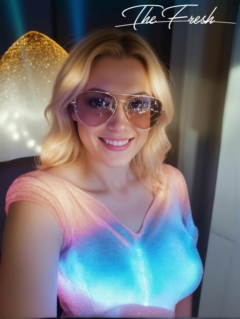 The Fresh Classic Aviator Frame Light Color Lens XL Oversized Sunglasses Gift Box - Image 6