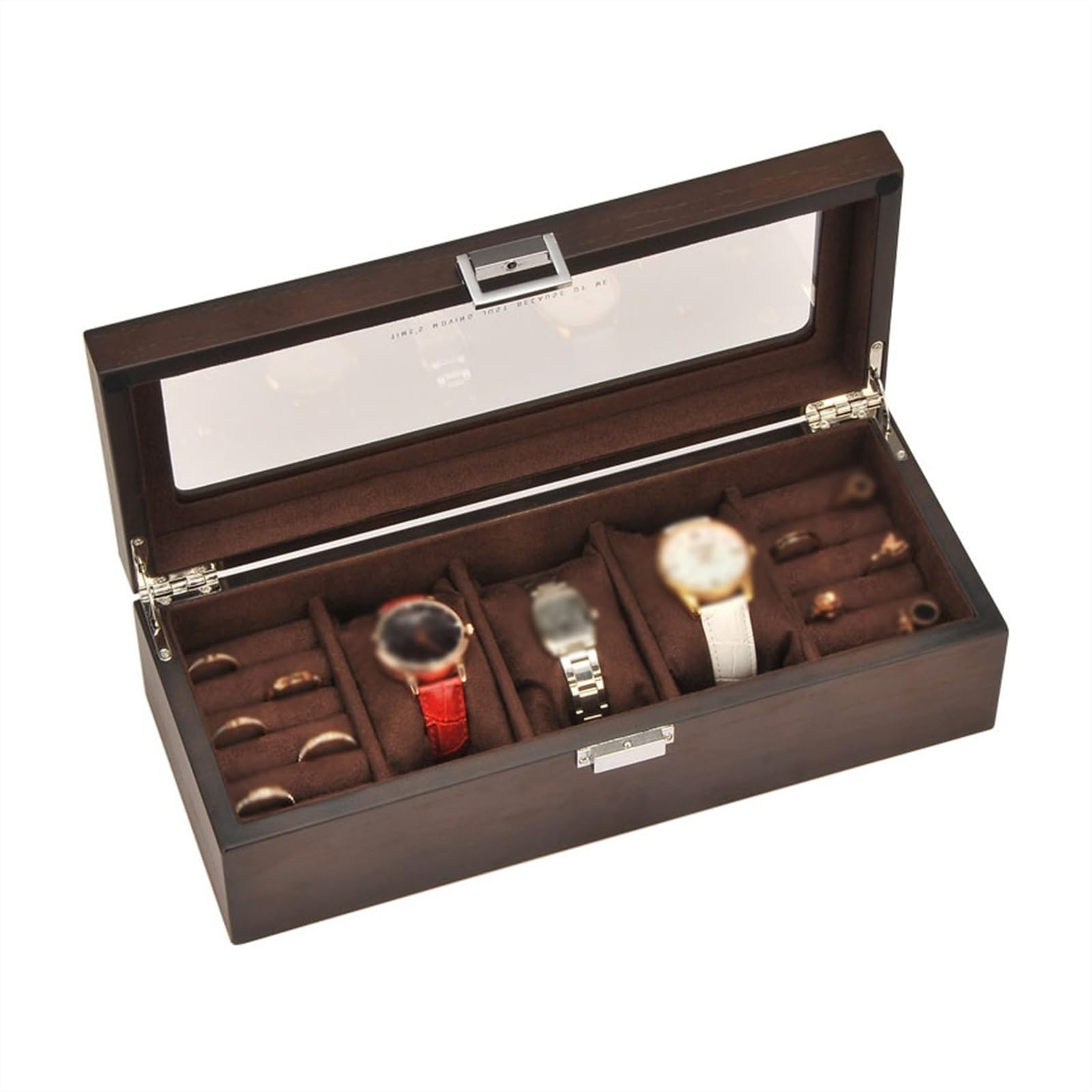 ANVLOJRIH Watches Box Watch Storage Box, Jewelry Organizer Glass Jewelry Box Wooden Watch Storage Box Watch Box