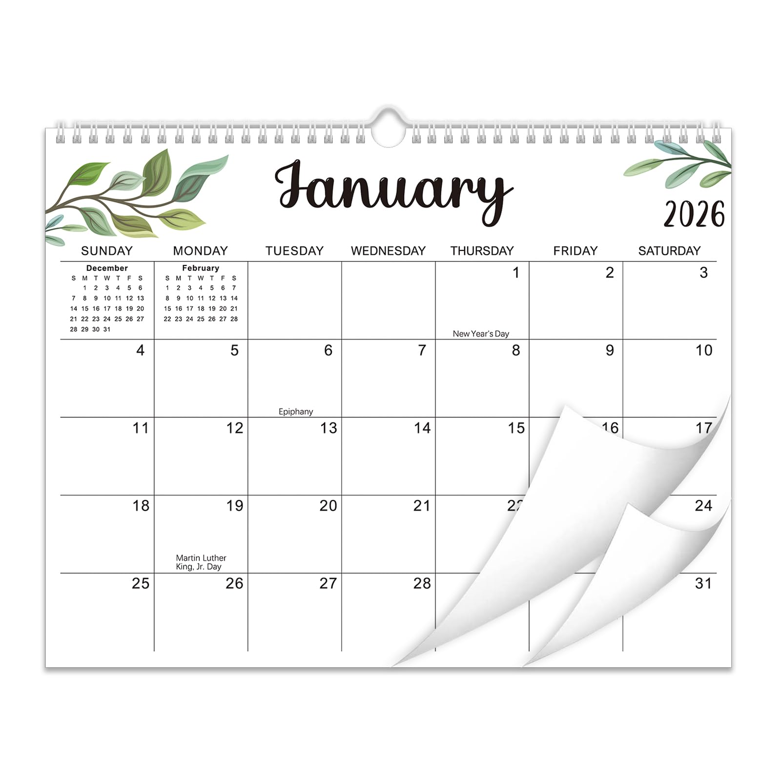 Wandkalender 2025-2026, 18 Monate Akademischer Kalender, Juli 2025 - Dez. 2026, 37,5 cm × 29,8 cm, Monatskalender zum Aufhängen an der Wand, mit dickem Papier für Büro, Zuhause